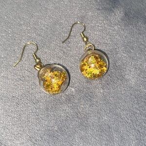 Golden Star Sphere Dangle Earrings